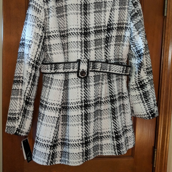 BCX brand black and white plaid coat juniors large - Picture 3 of 3